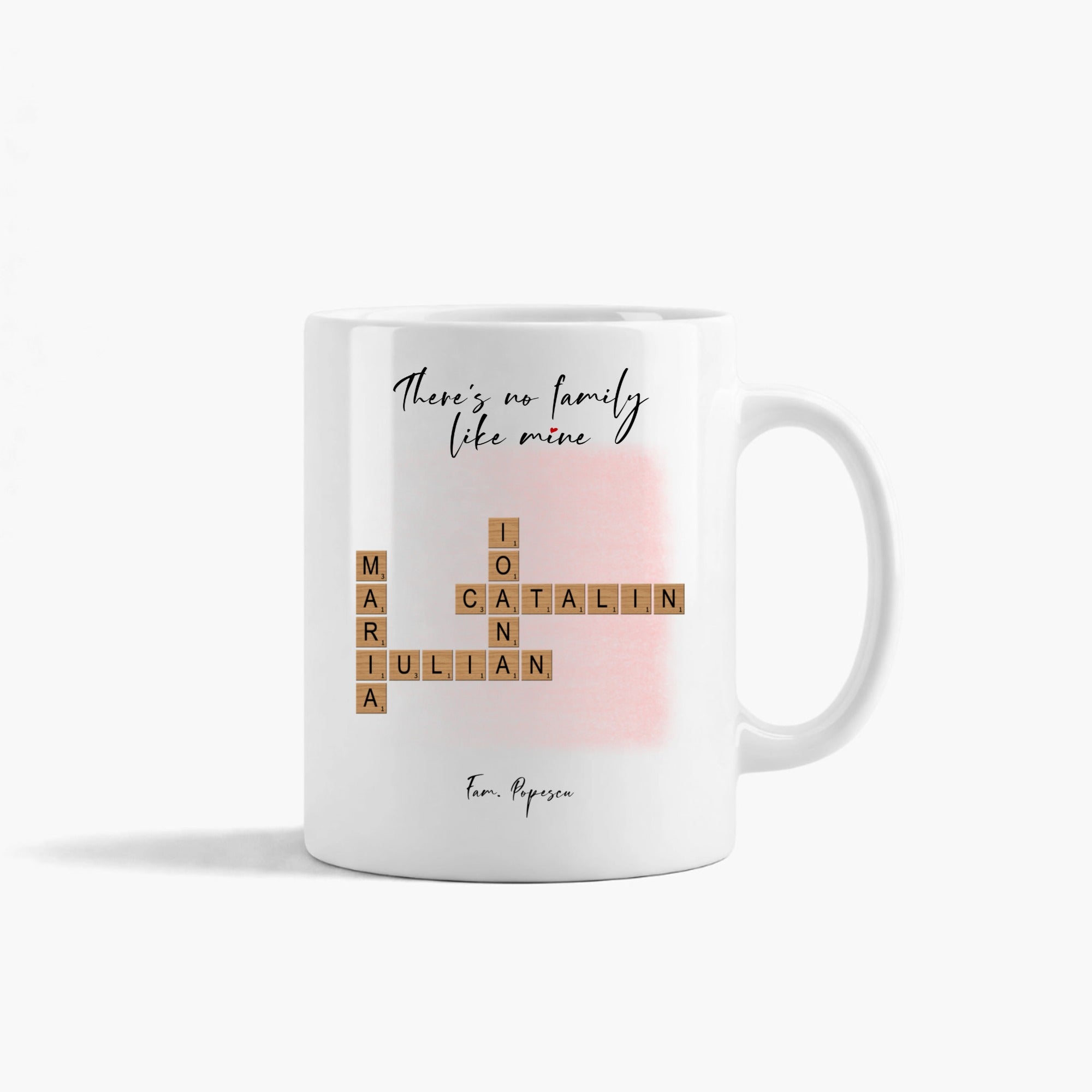 Cana ceramică personalizată cu nume membrii familie - Cuvinte încrucișate