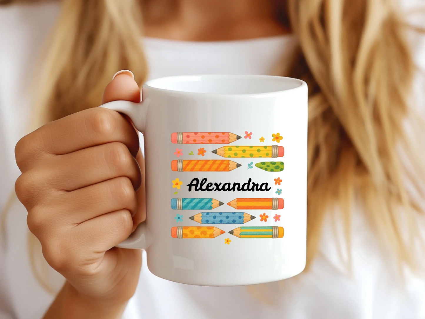 Girl holding mug mockup 7