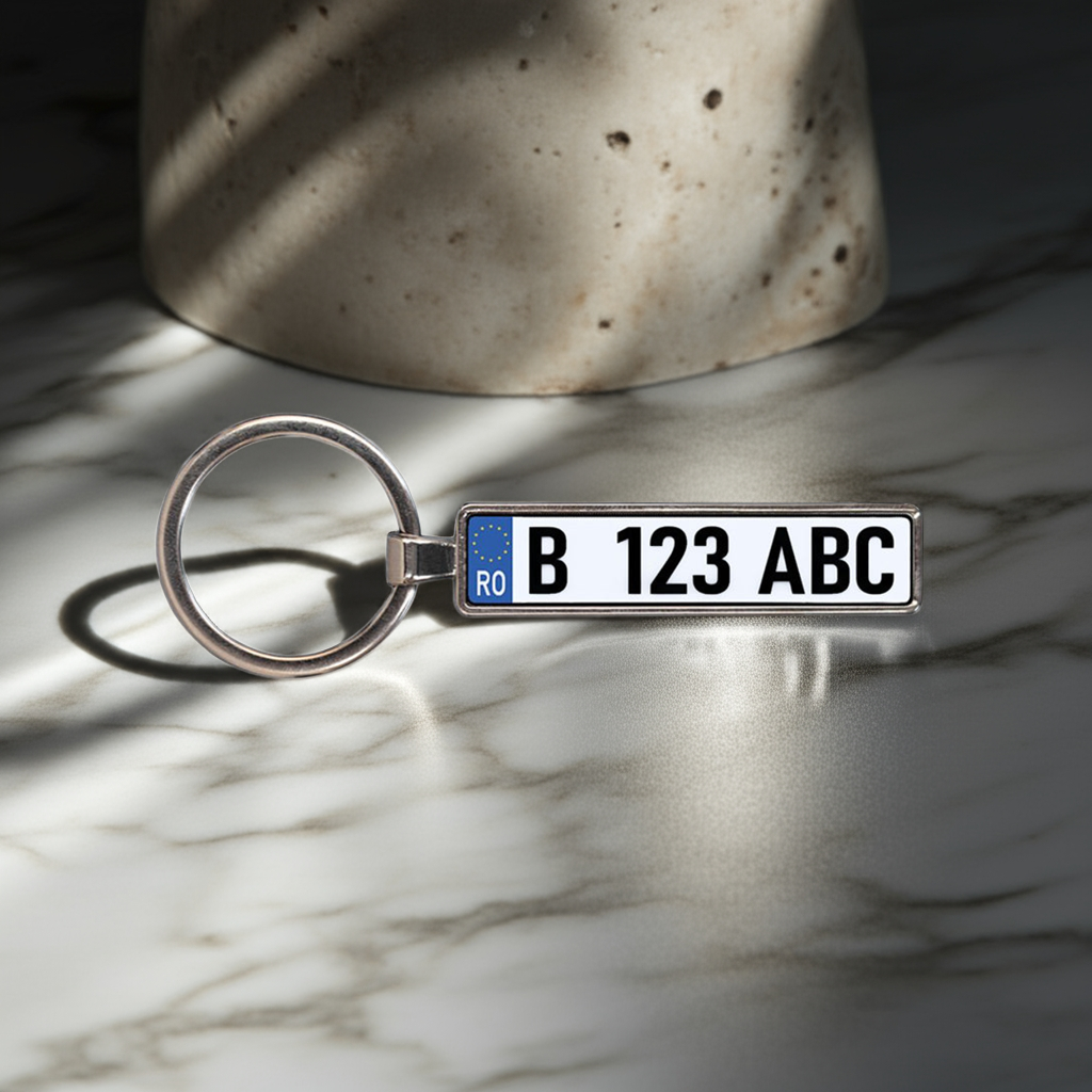 Breloc personalizat cu numar auto de Romania 3