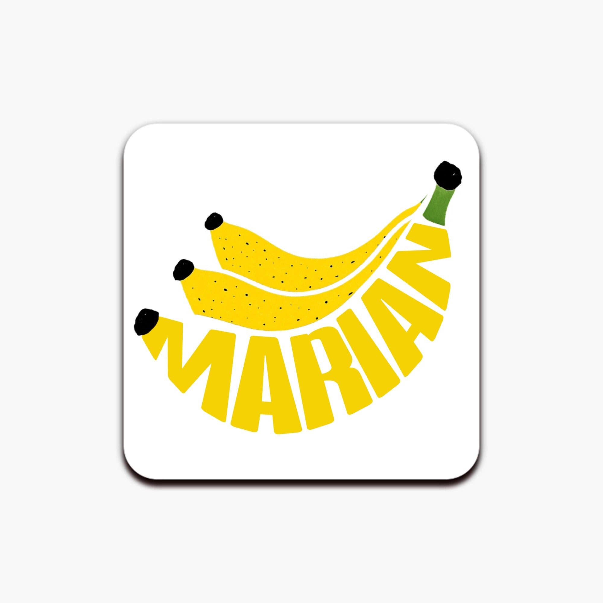 Suport de pahar personalizat cu nume - Banană și căpșuni