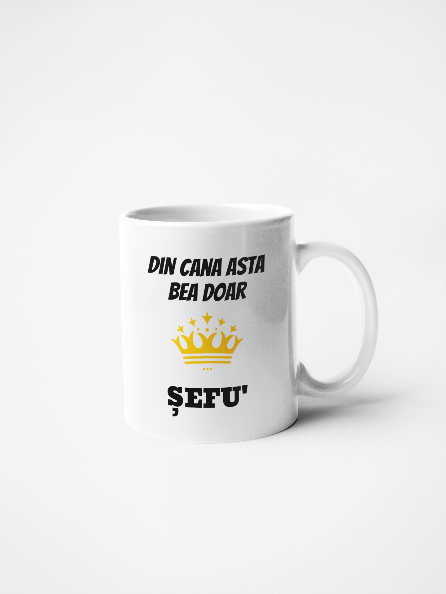Cană ceramică cu mesaj - Din cana asta bea doar sefu'