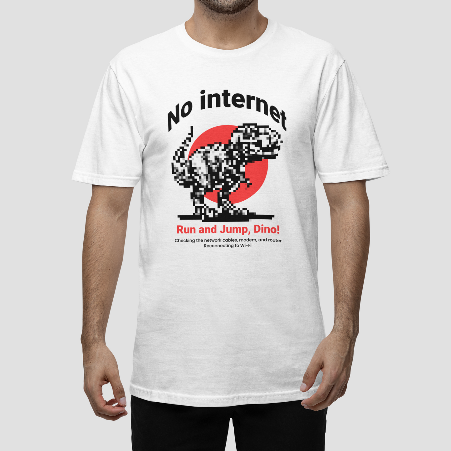 Tricou Unisex „No Internet” – Cadoul Perfect pentru Gameri și Programatori - PrintPop