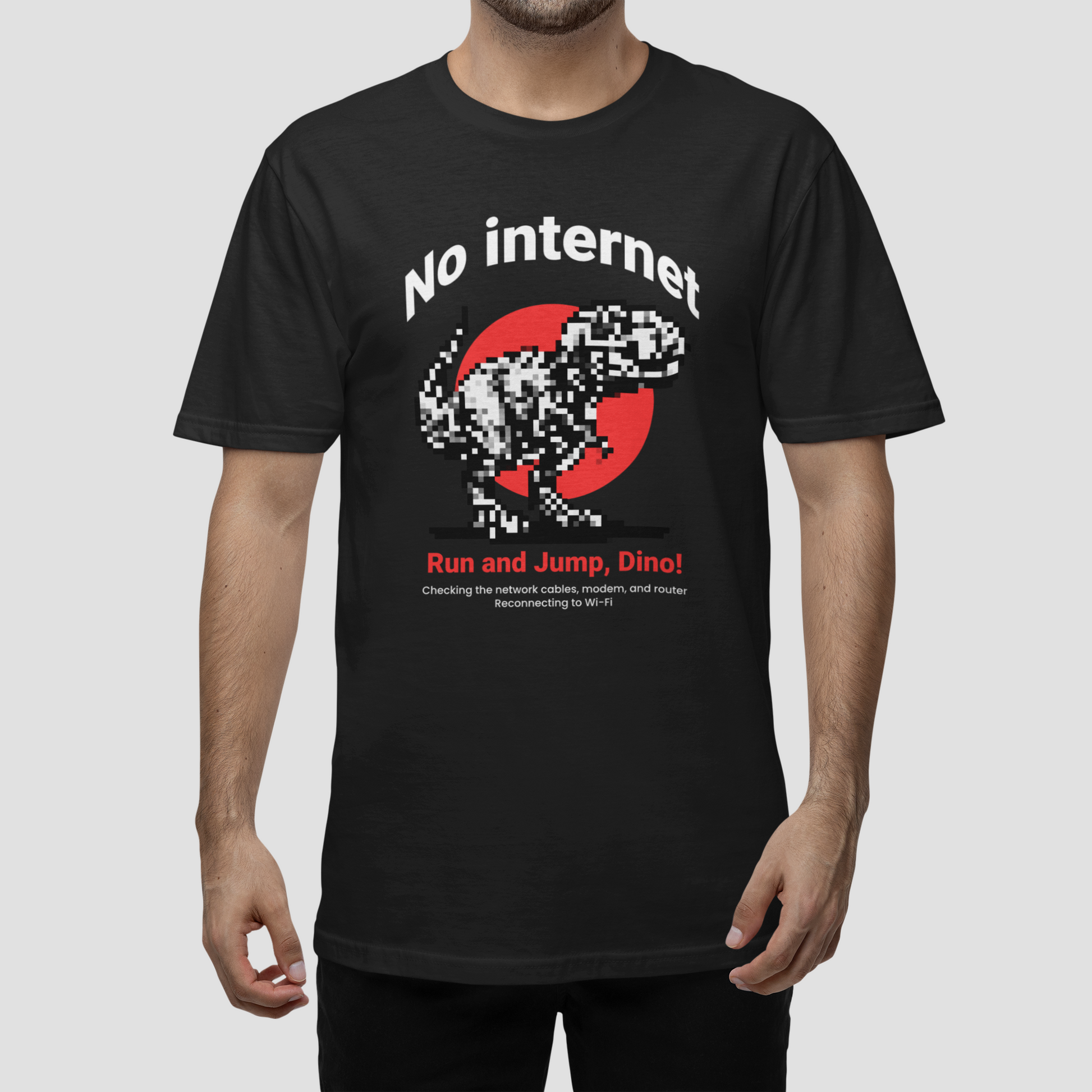 Tricou Unisex „No Internet” – Cadoul Perfect pentru Gameri și Programatori - PrintPop