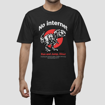 Tricou Unisex „No Internet” – Cadoul Perfect pentru Gameri și Programatori - PrintPop