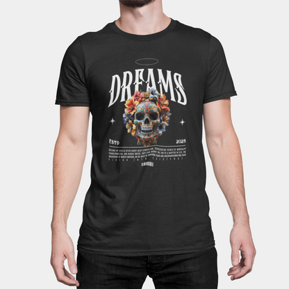 Tricou Unisex „Dreams & Skulls” – Cadoul ideal pentru spirite creative și vizionari - PrintPop
