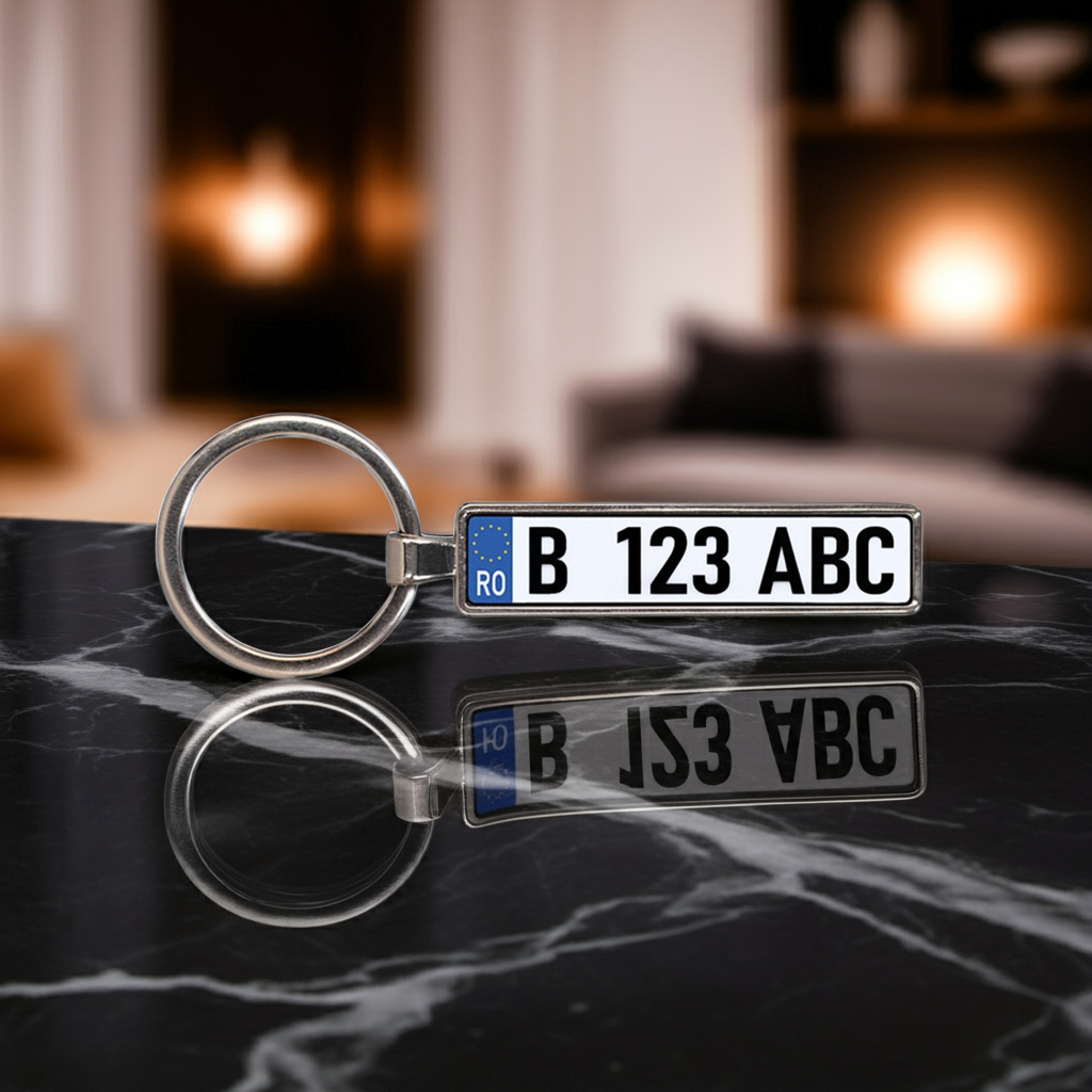 Breloc personalizat cu numar auto de Romania