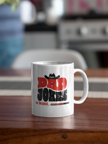 Cană ceramică cu mesaj amuzant - Dad jokes, se incarca...