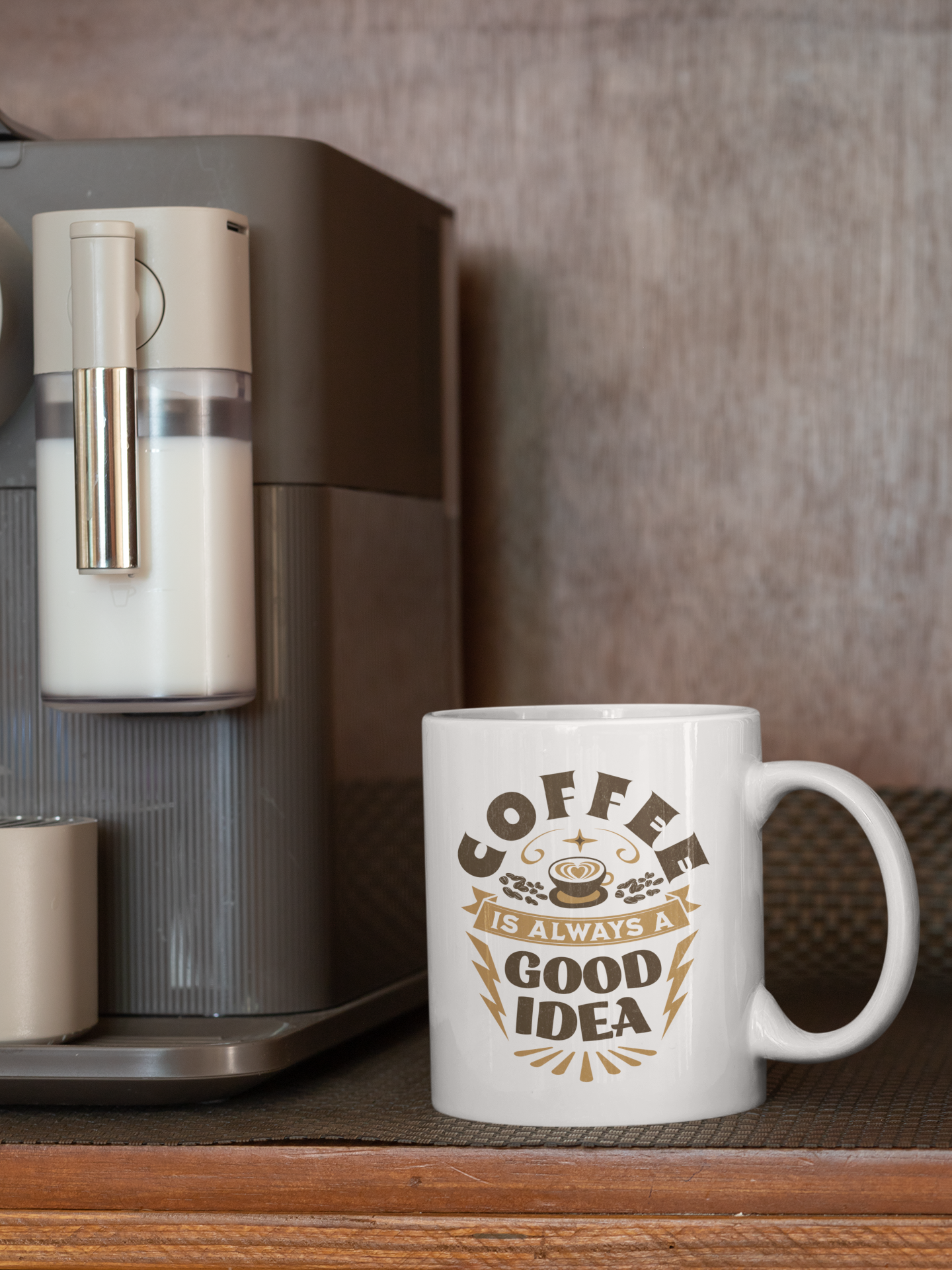 Cana Ceramică cu Mesaj – „Coffee is Always a Good Idea”