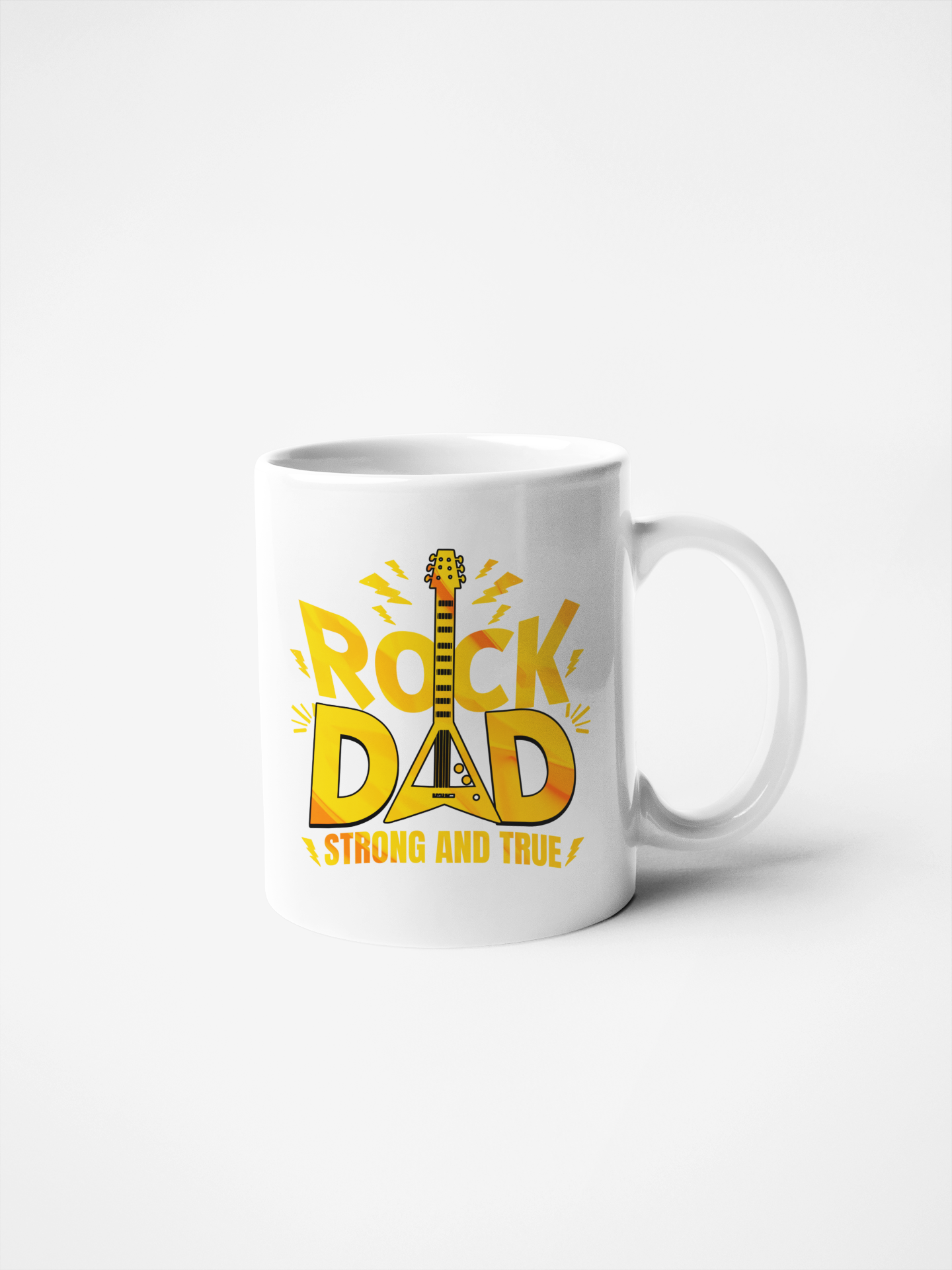 Cană ceramică cu mesaj - Rock dad, strong and true